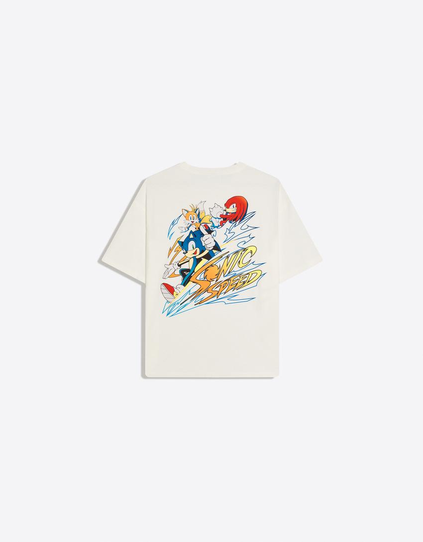 Oversize short sleeve Sonic T-shirt-Off white
