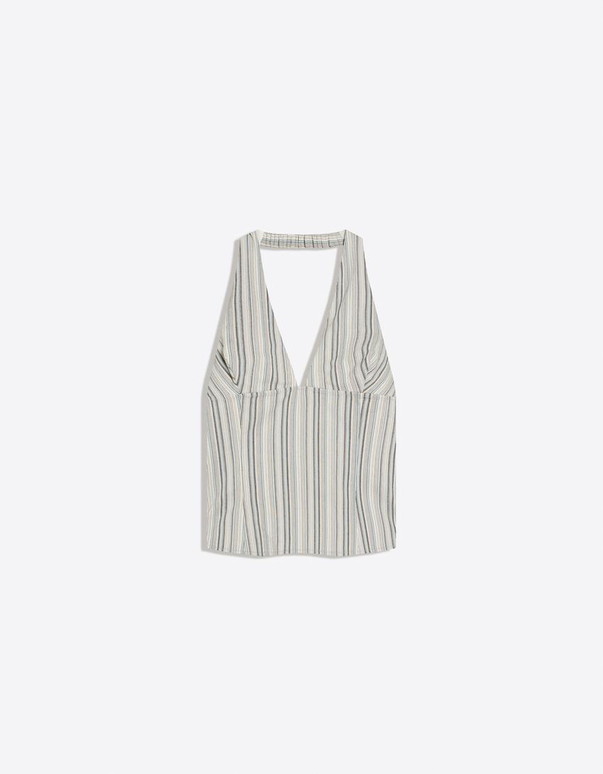 Halter top-Light blue