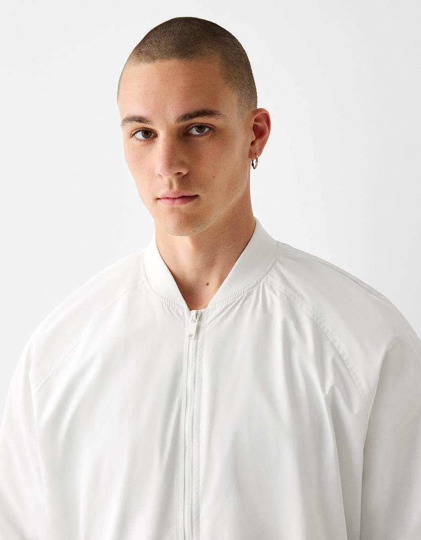 Lightweight bomber jacket-Stone-2