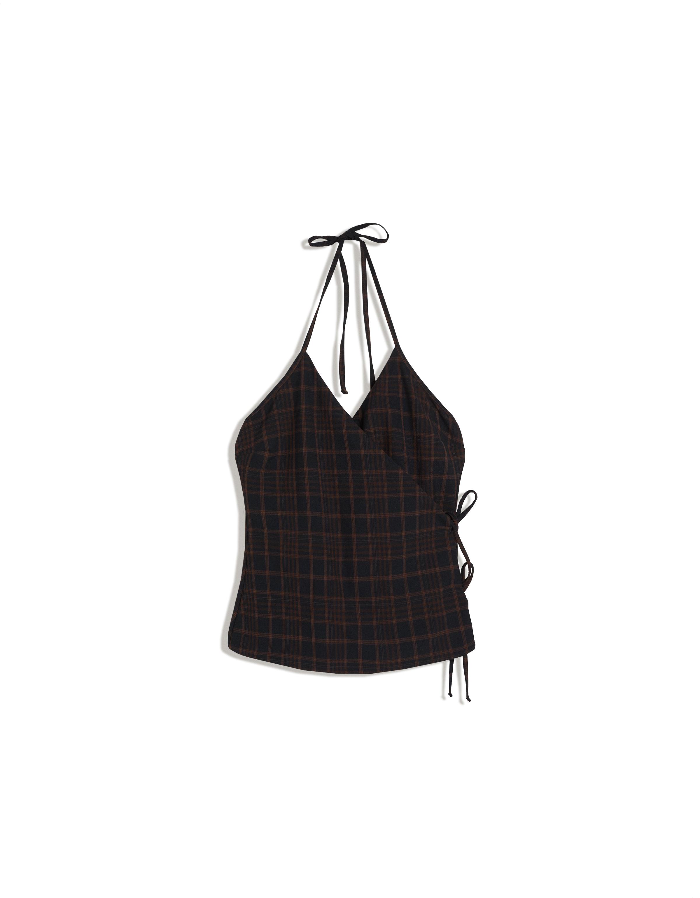 Crossover halter top — Navy