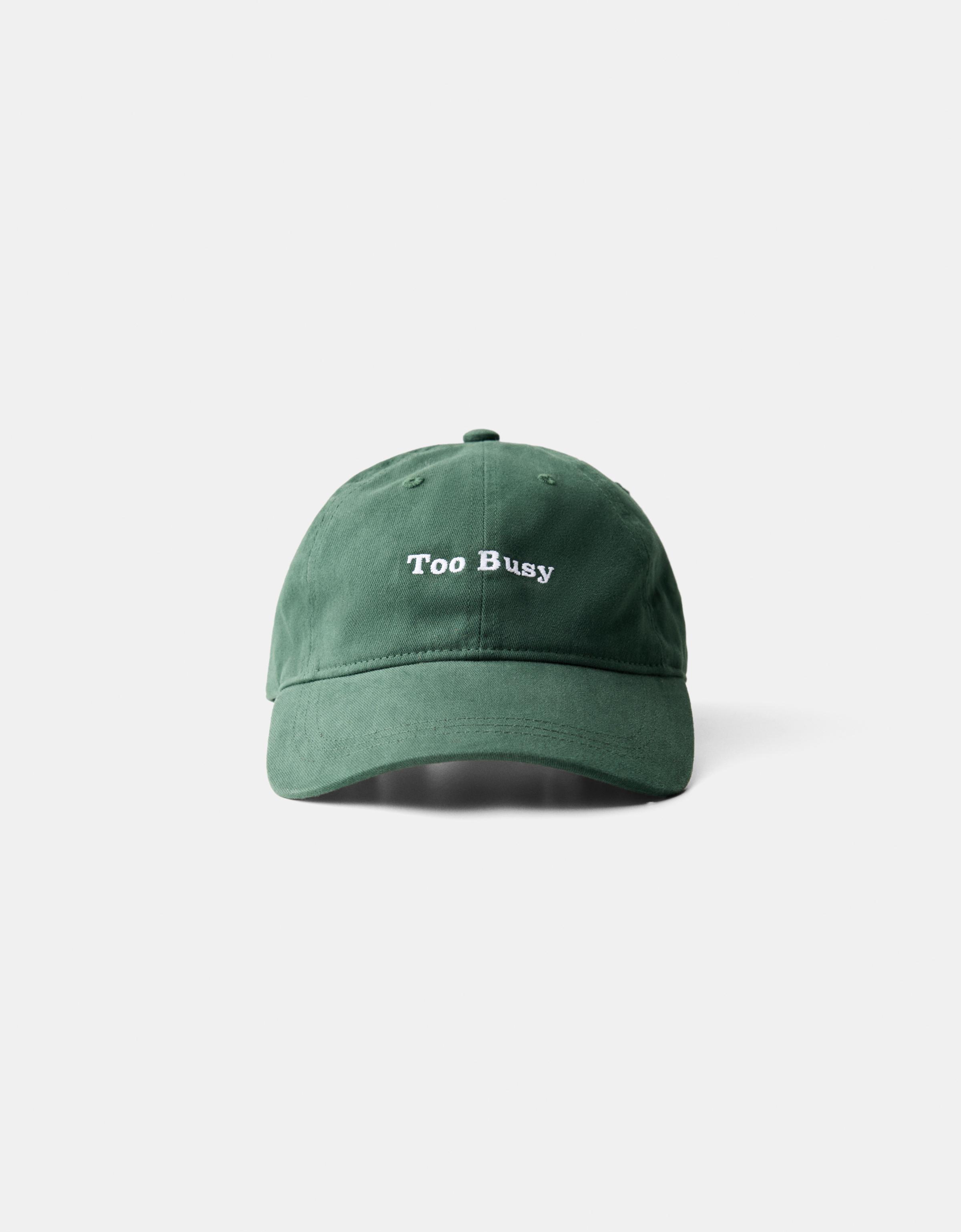 Bershka Besticktes Basecap Herren Grün