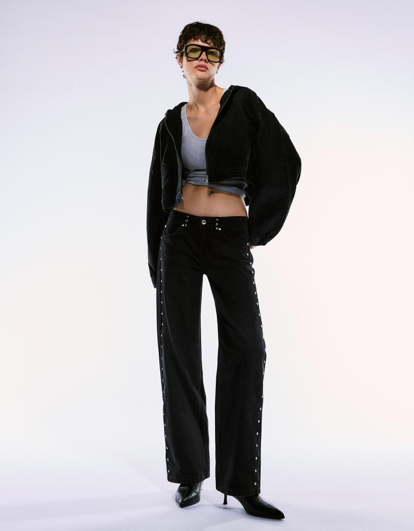 Texans baggy tatxes estrelles-Negre-2