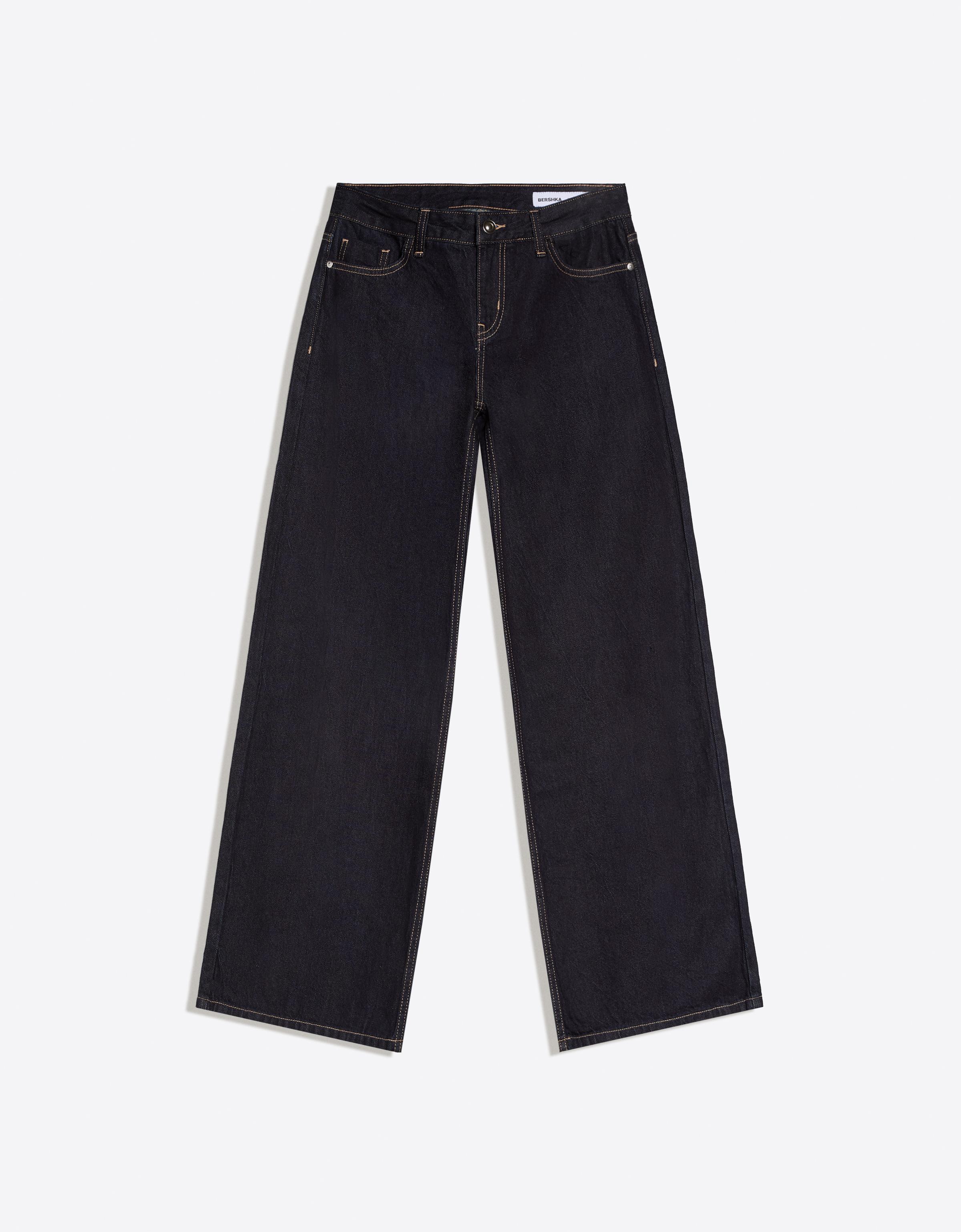 Geniş paça düşük bel jean - Görsel 5