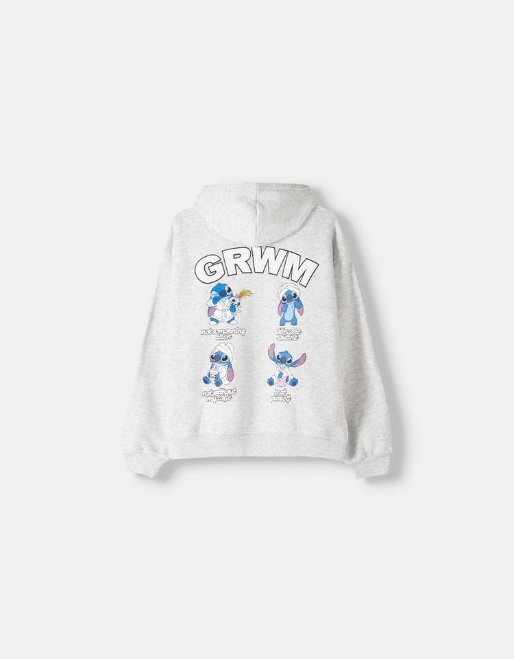 Lilo & Stitch baskılı kapüşonlu sweatshirt