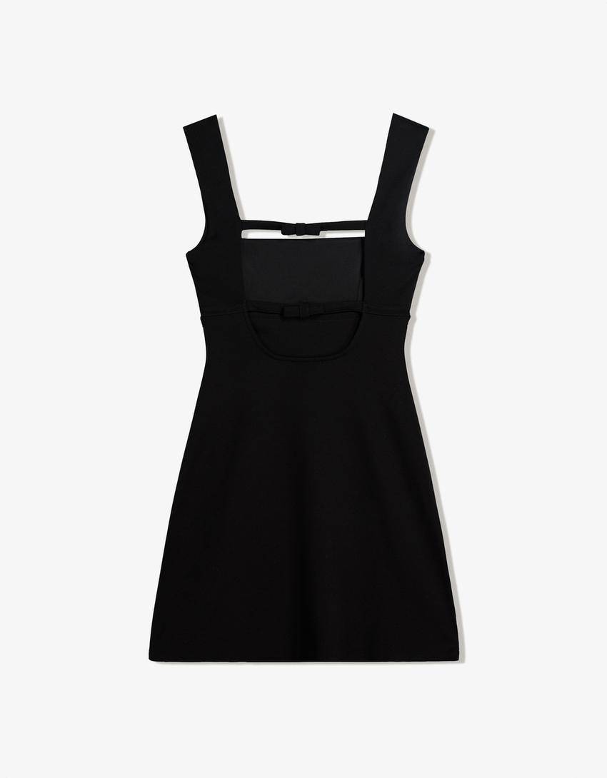 Mini dress with bows-Black
