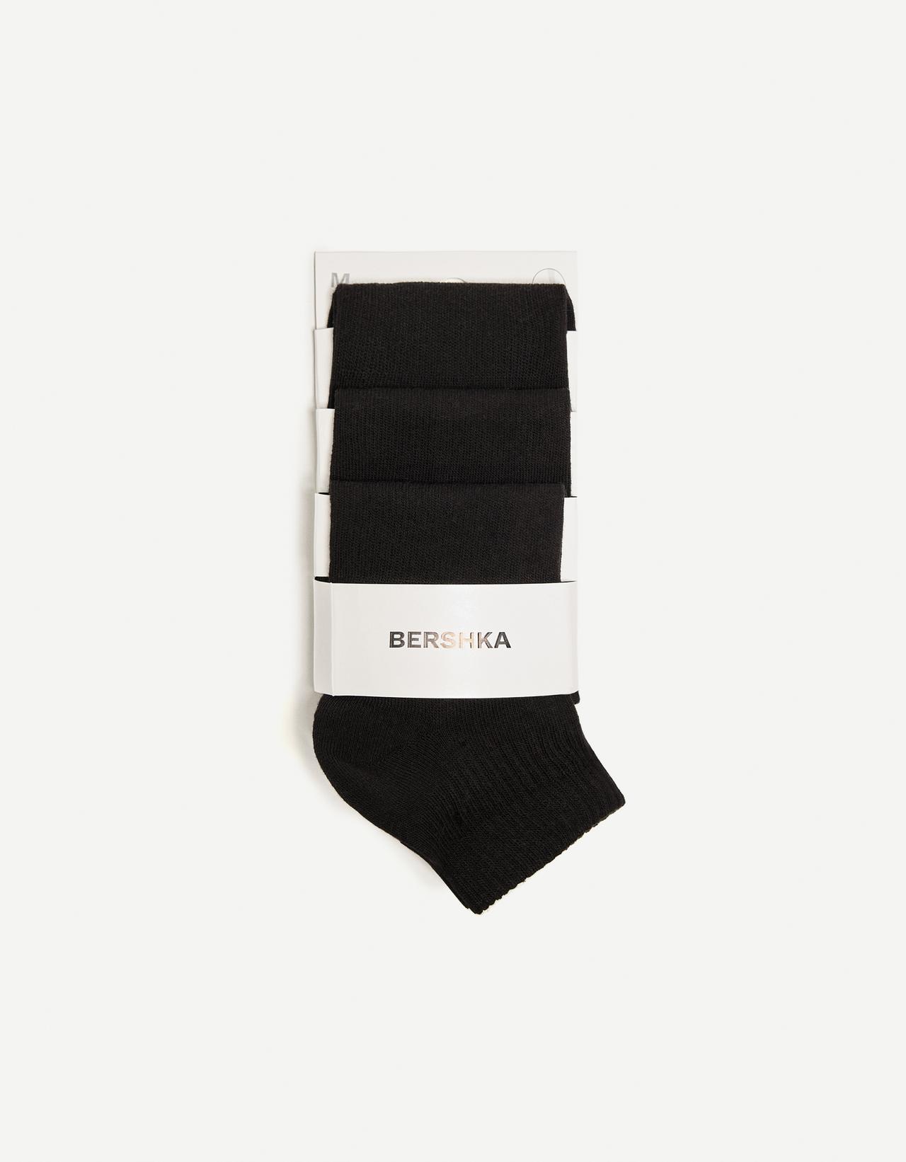 3-pack of sports ankle socks — Black