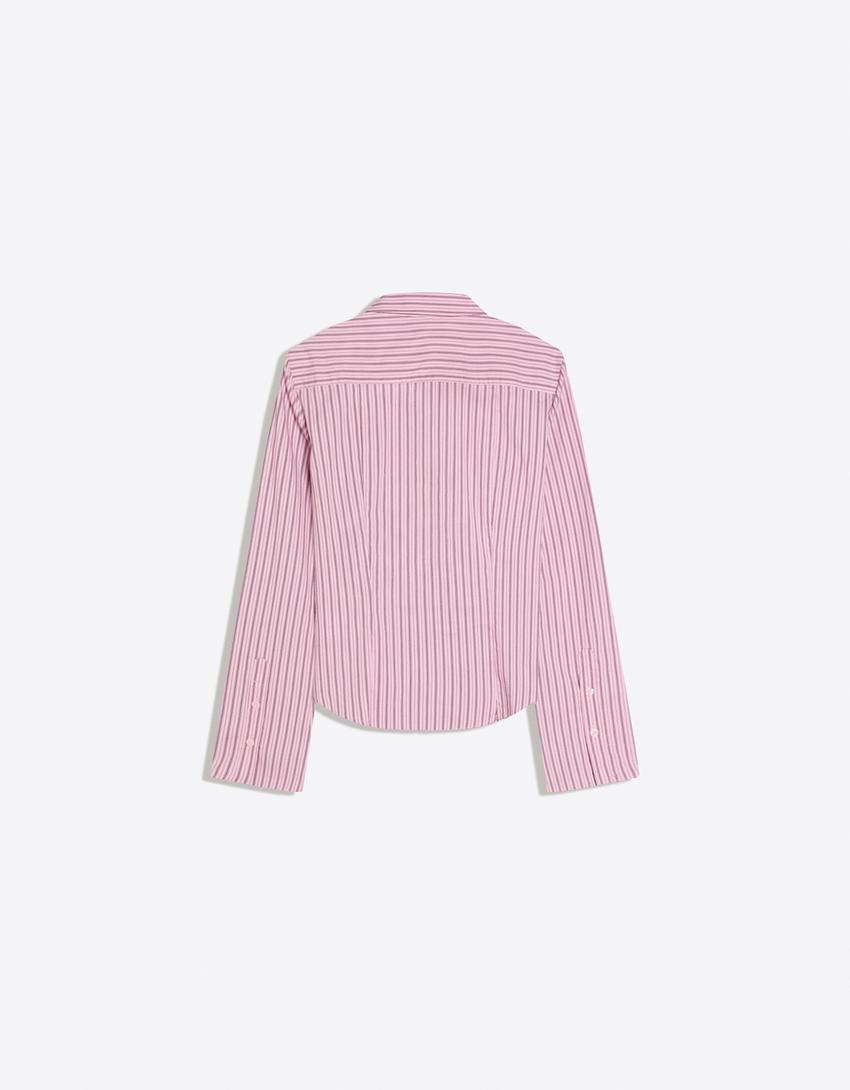 Chemise cintrée manches évasées-Rose