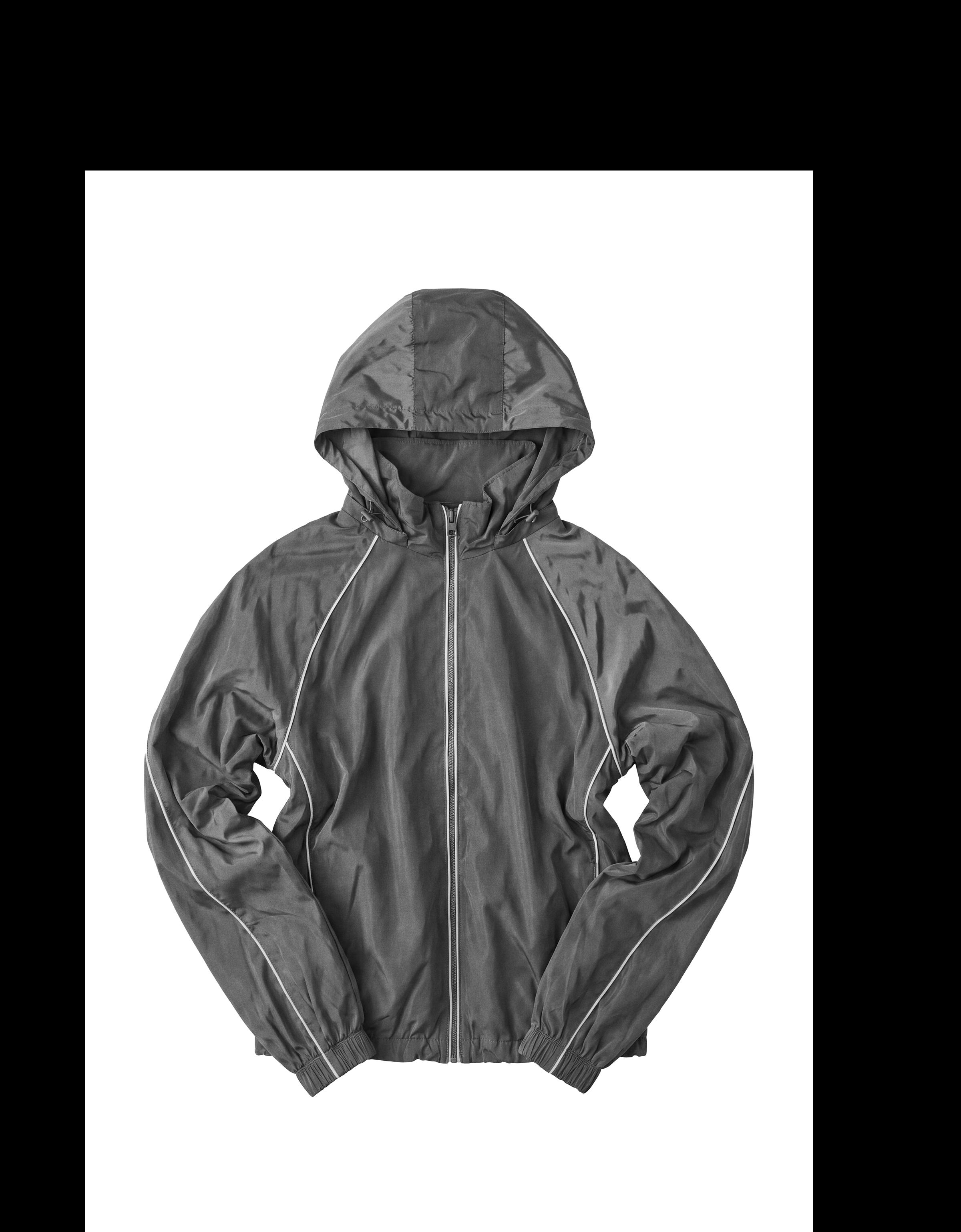 Technical jacket with contrast hood — Grey