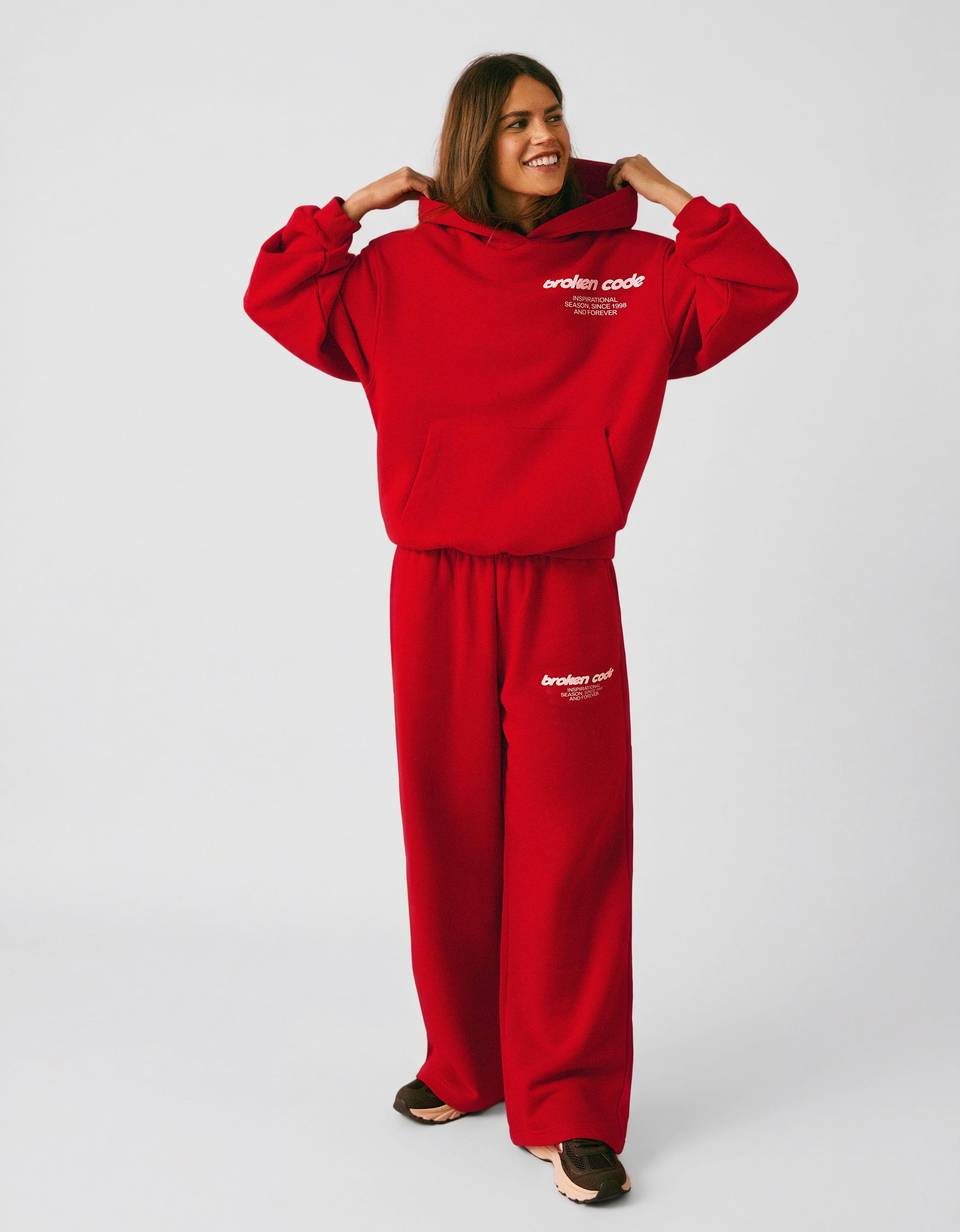 Baskılı geniş paça şardonlu eşofman altı - Görsel 124