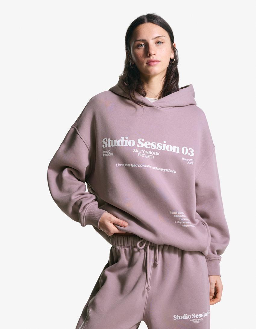Printed hoodie-Violet-2