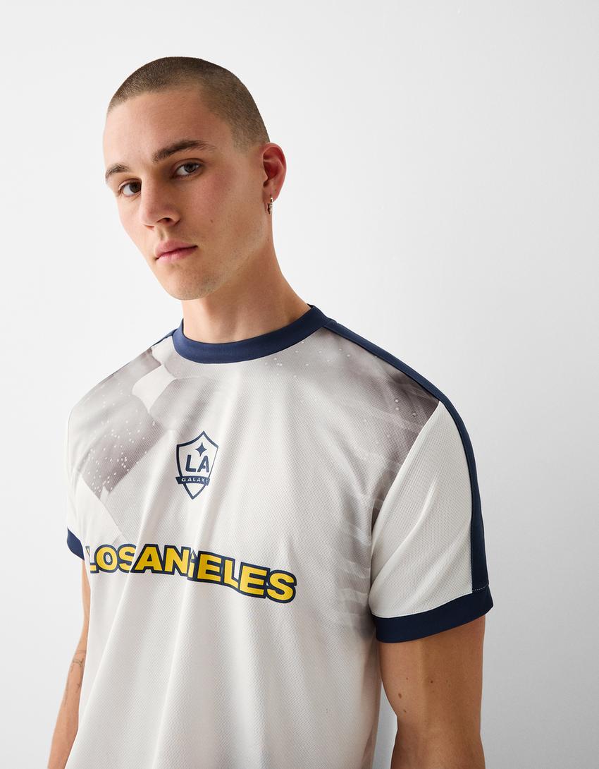 T-shirt technique LA Galaxy imprimé-Blanc-3