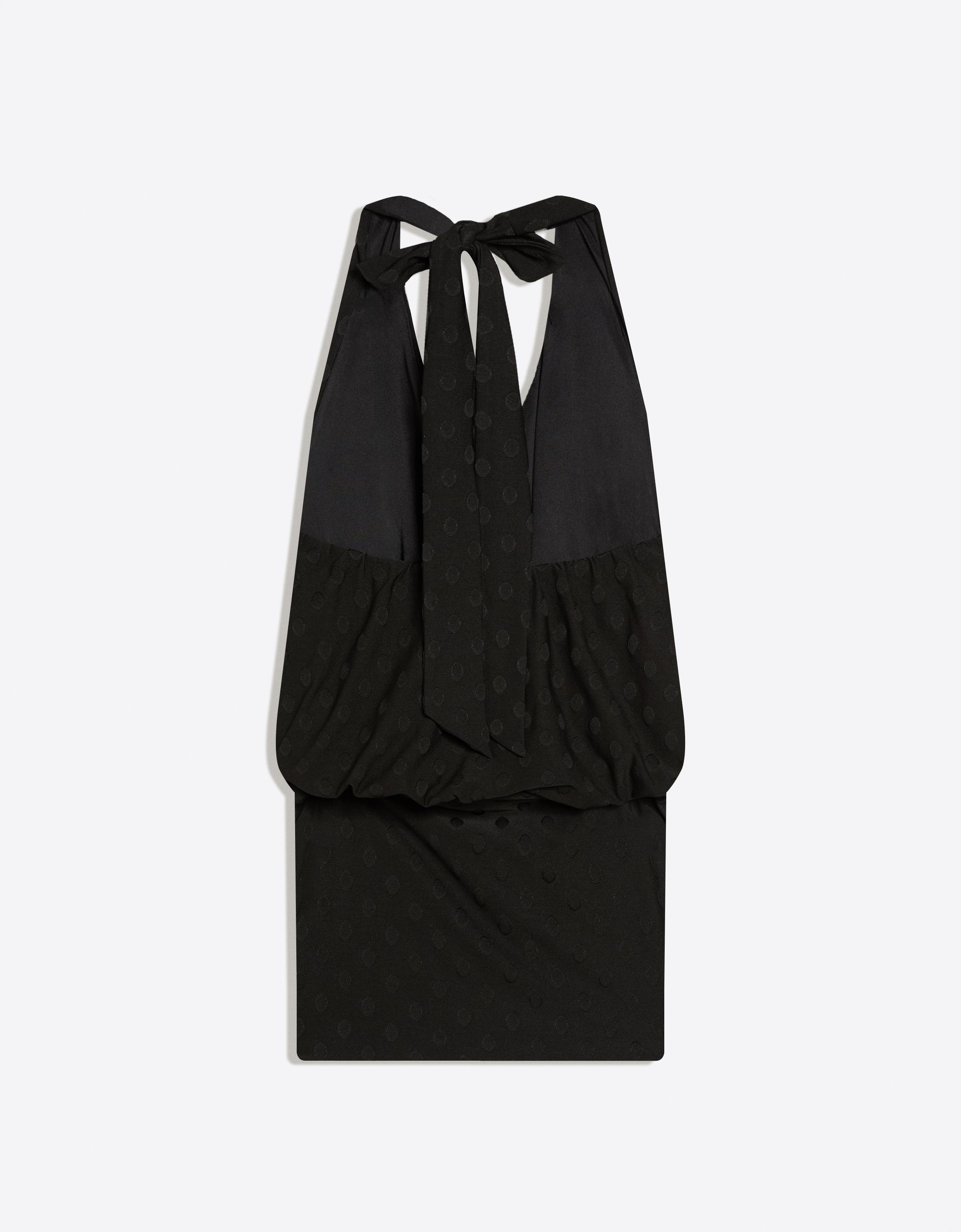 Puantiye desenli mini elbise - Görsel 10