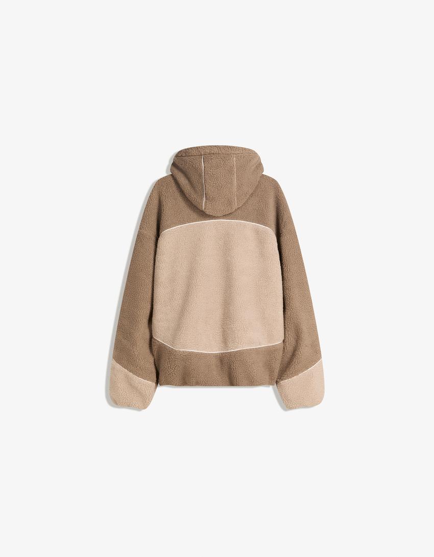 Faux shearling jacket-Camel