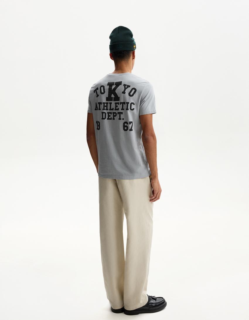Wide-leg rustic linen blend trousers-Stone-2