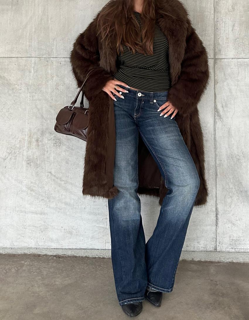 Flared baggy jeans-Light blue