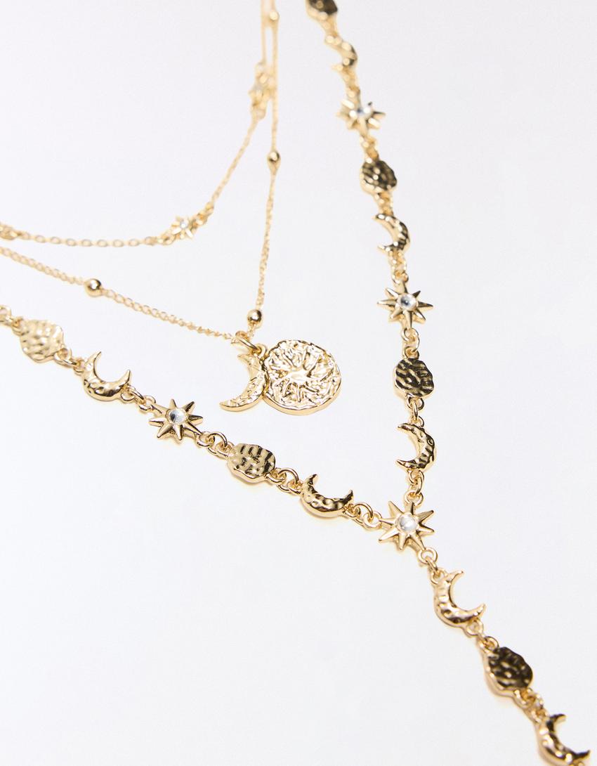 Pack isi 3 kalung liontin-Emas