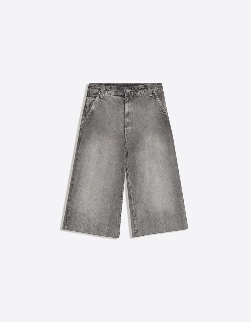 Bermuda jort denim skater-Gris