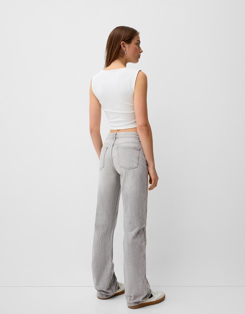 Jeans straight-Cinza-2