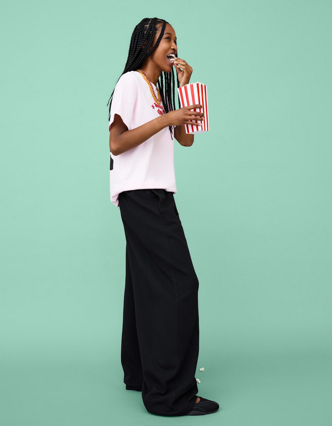 Plush barrel trousers
