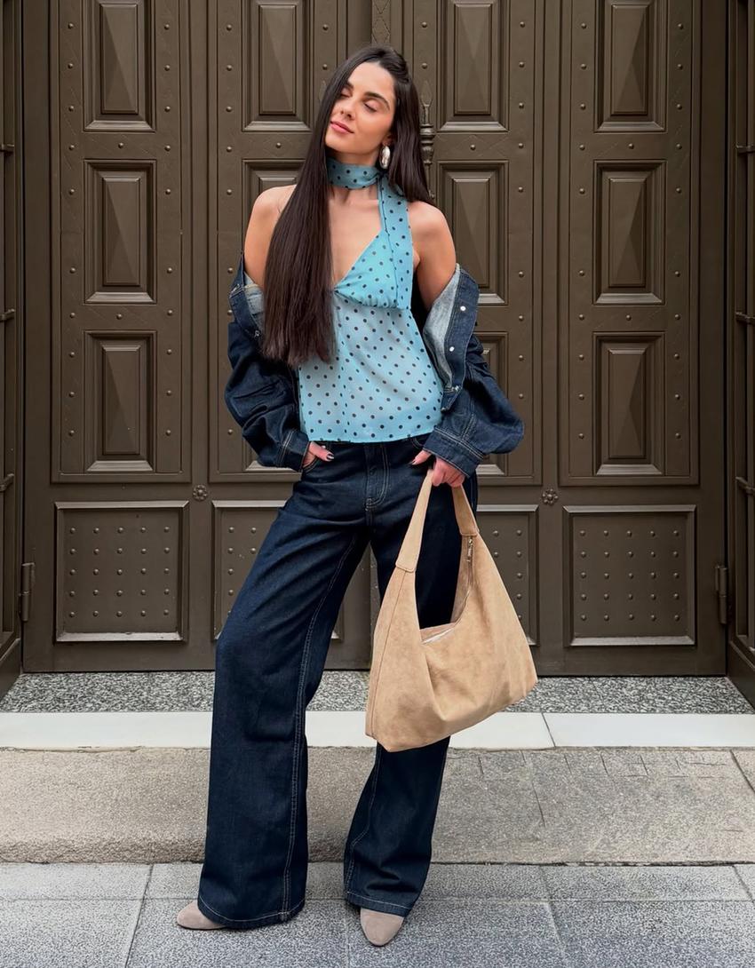 Jeans wide leg-Marino