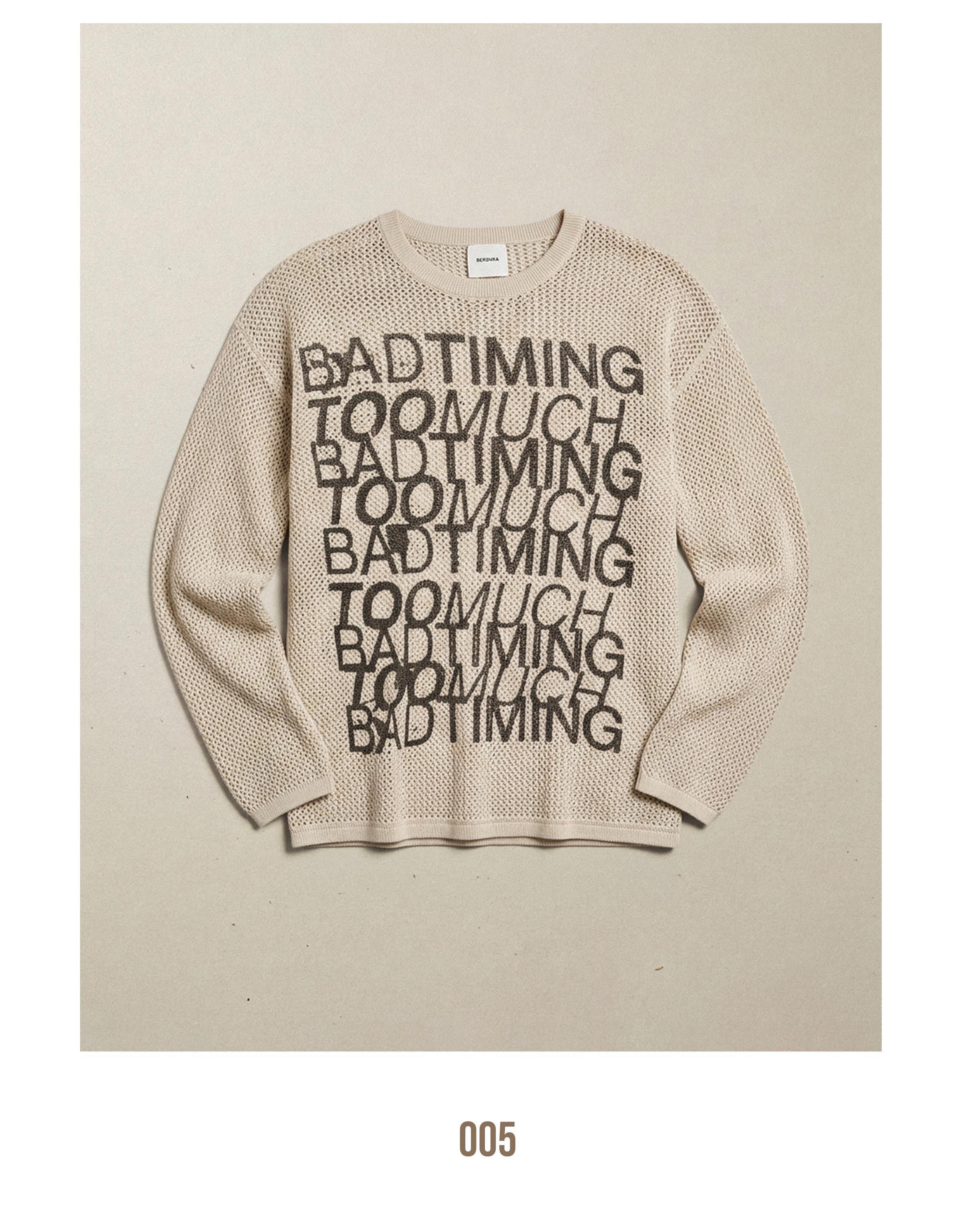 Mesh print jumper — Stone