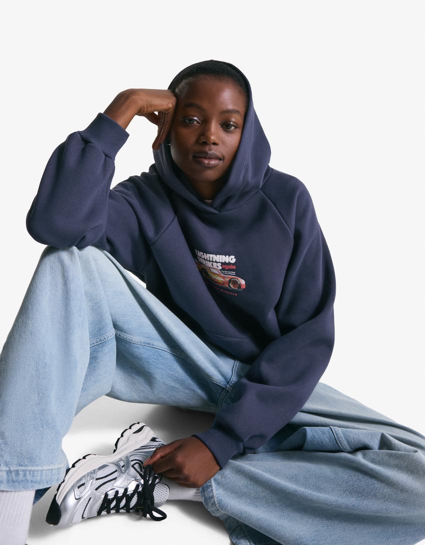 Cars Kapüşonlu Sweatshirt-Denizci mavisi