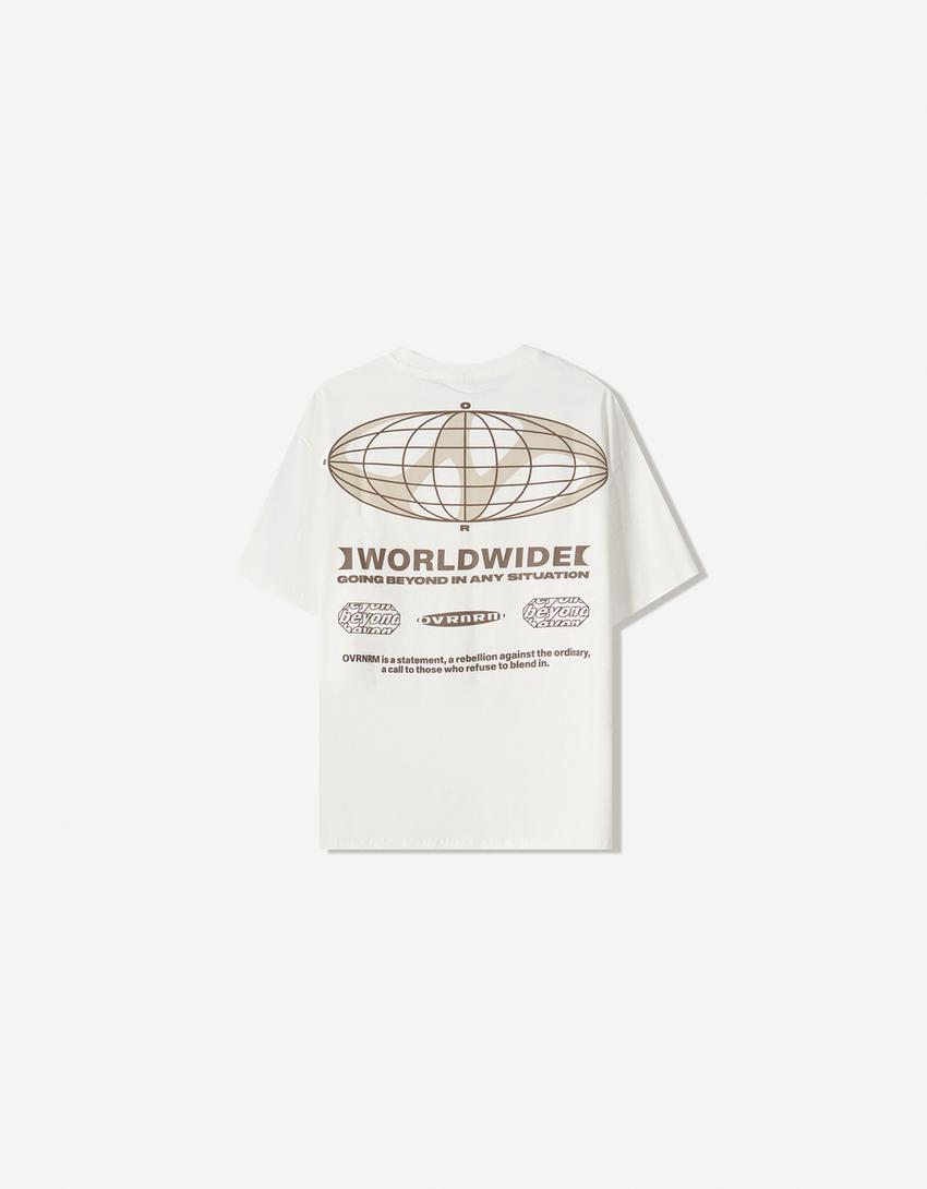 Short sleeve T-shirt with print-Off white-1