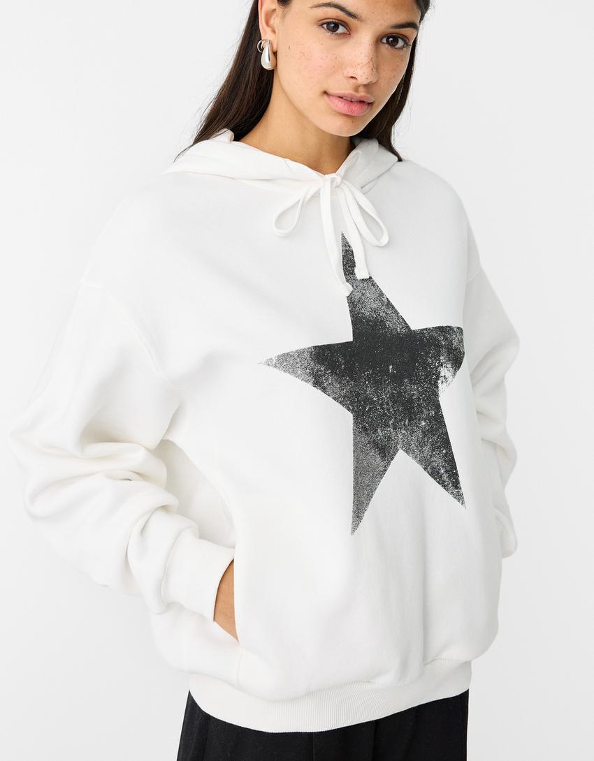 Sweat capuche imprimé-Blanc cassé-2