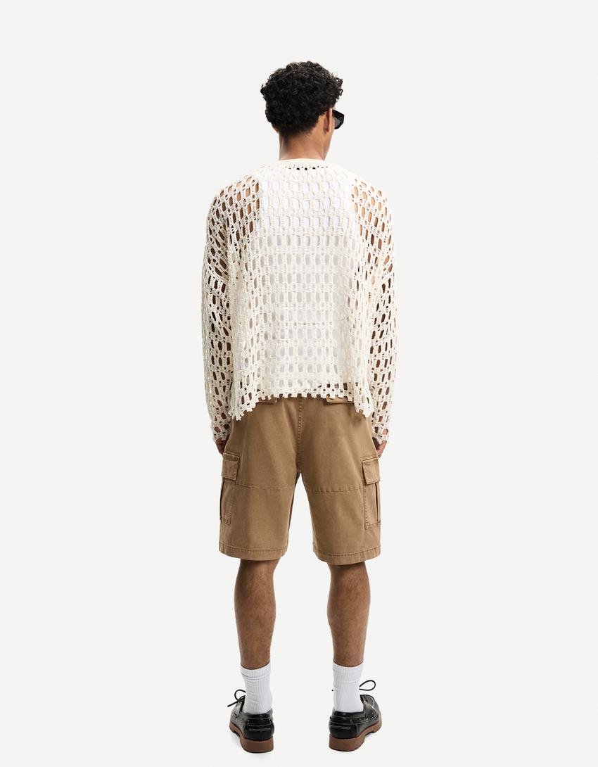 Cargo Bermuda shorts-Camel-2