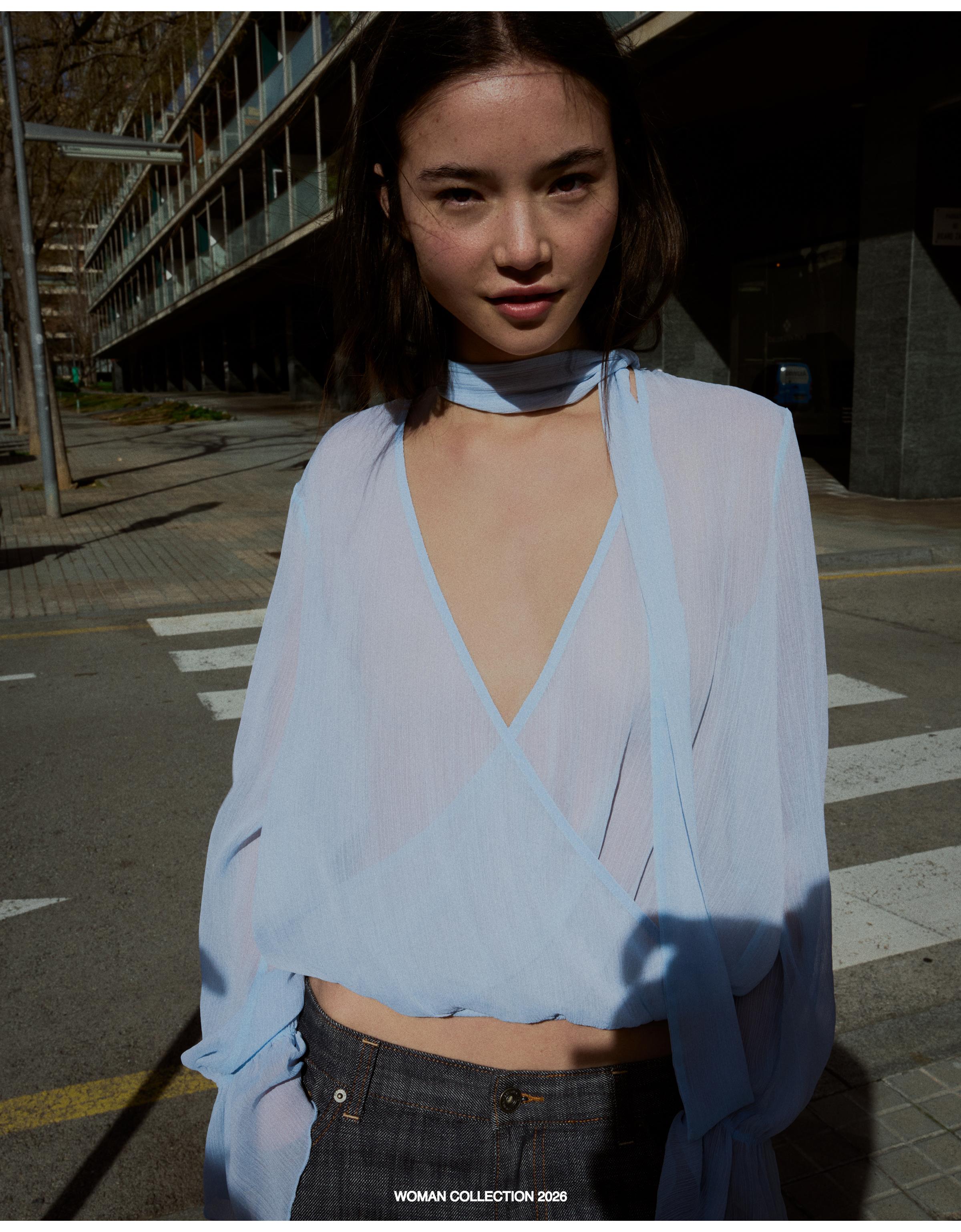 Uzun kollu kruvaze bluz - Görsel 80