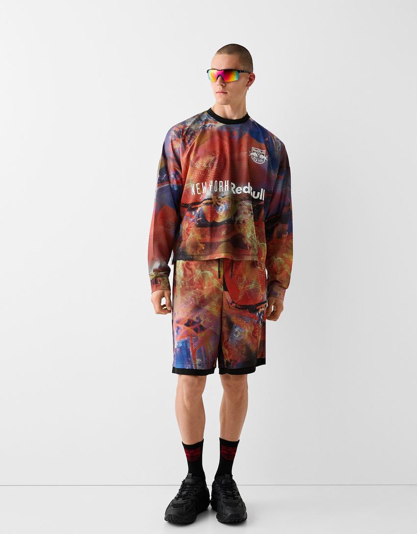 New York Red Bulls T-shirt and Bermuda shorts set-Orange