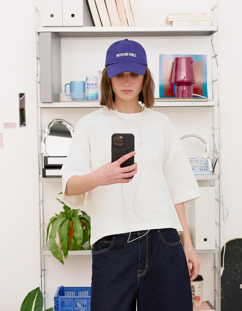 Heavy cotton boxy fit short sleeve T-shirt-Off white