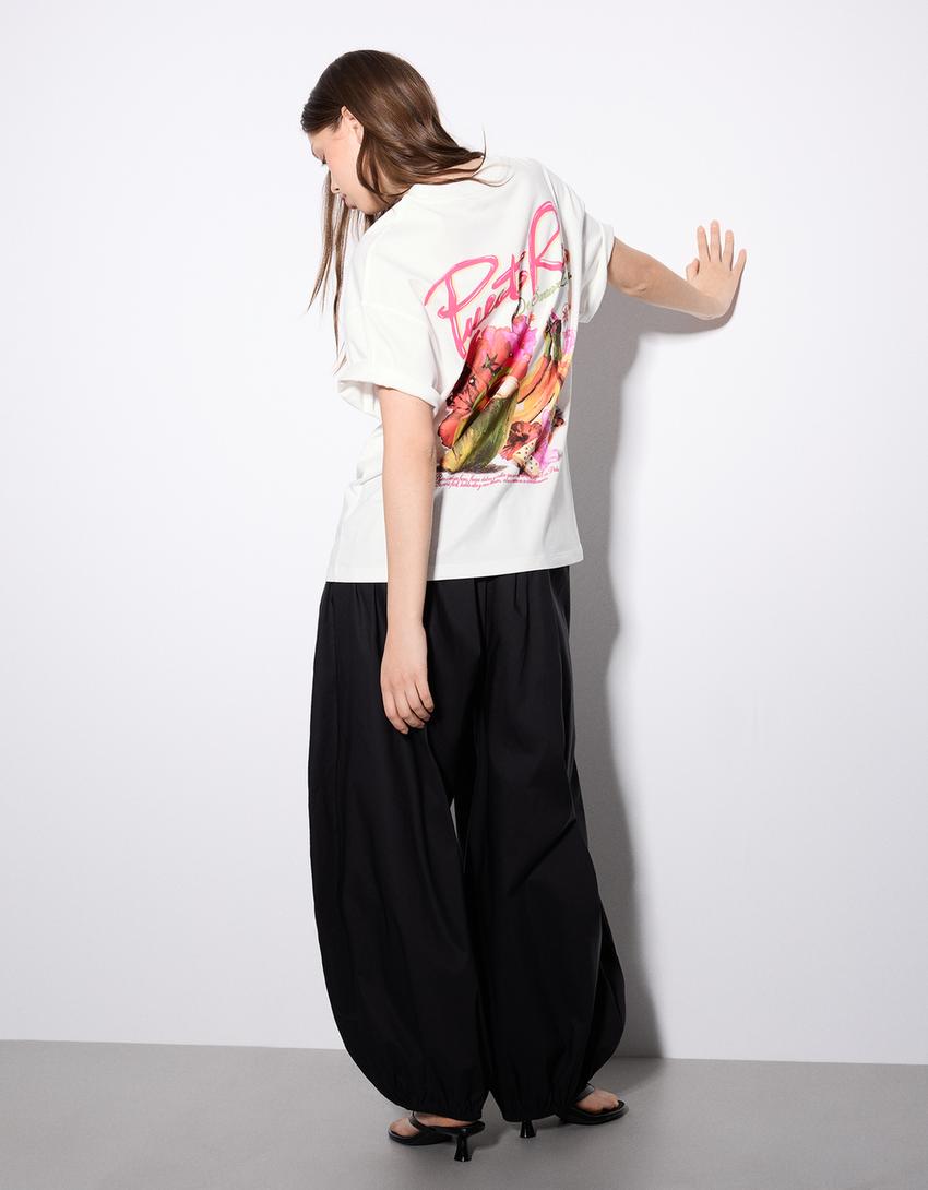 Oversize T-shirt with print-Off white
