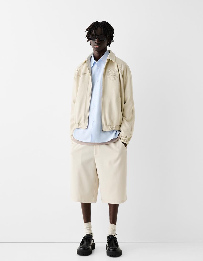 جاكيت مطرز من جلد صناعي-حجري-3