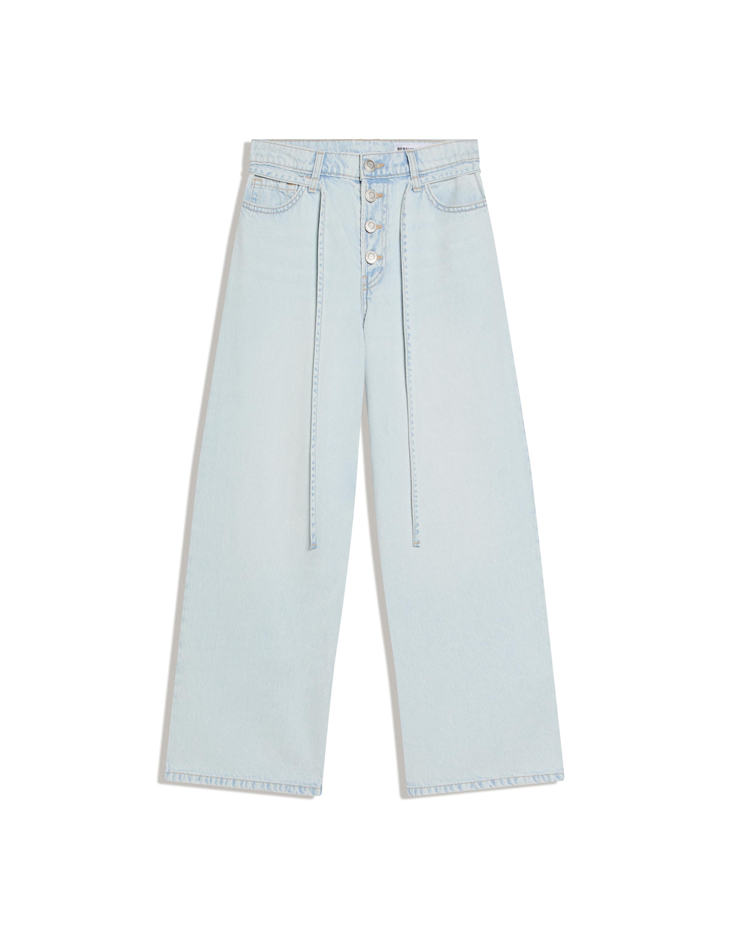 Yüksek bel geniş paça jean