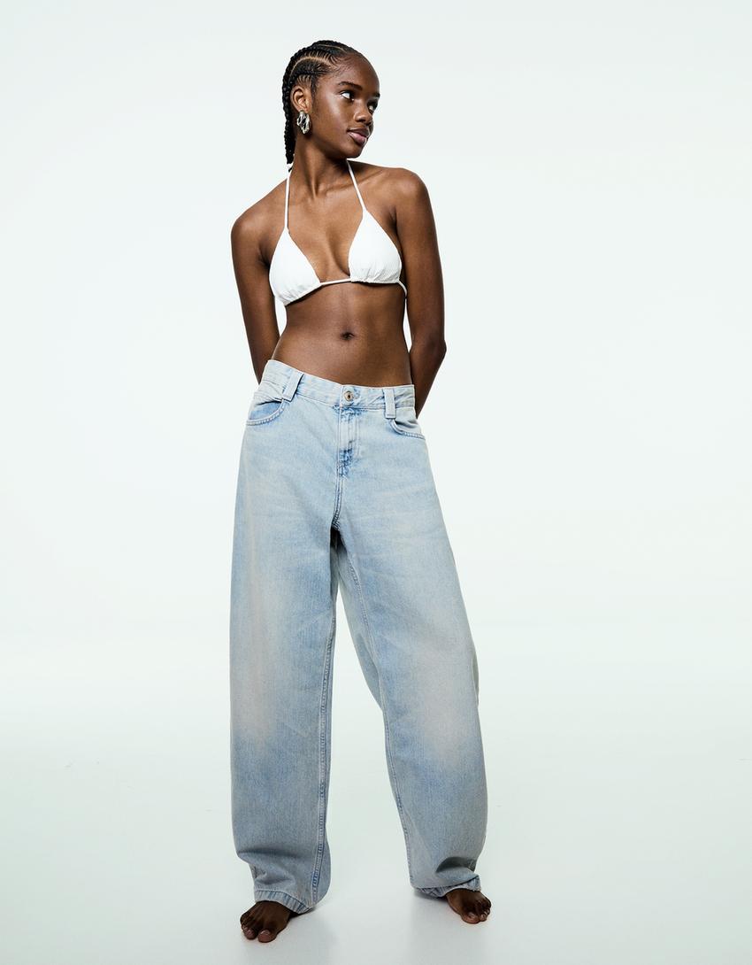 جينز فضفاض بقصة بالون-أزرق فاتح-1