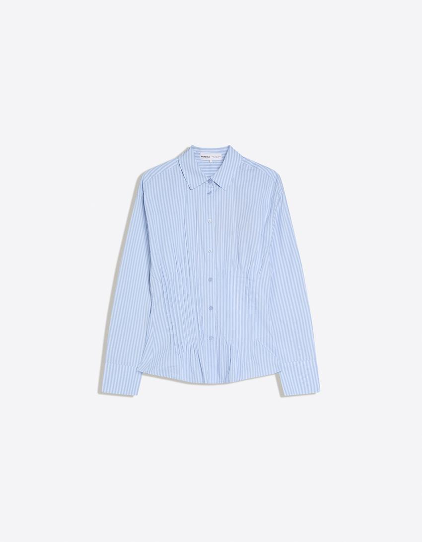 Fitted darted shirt-Light blue
