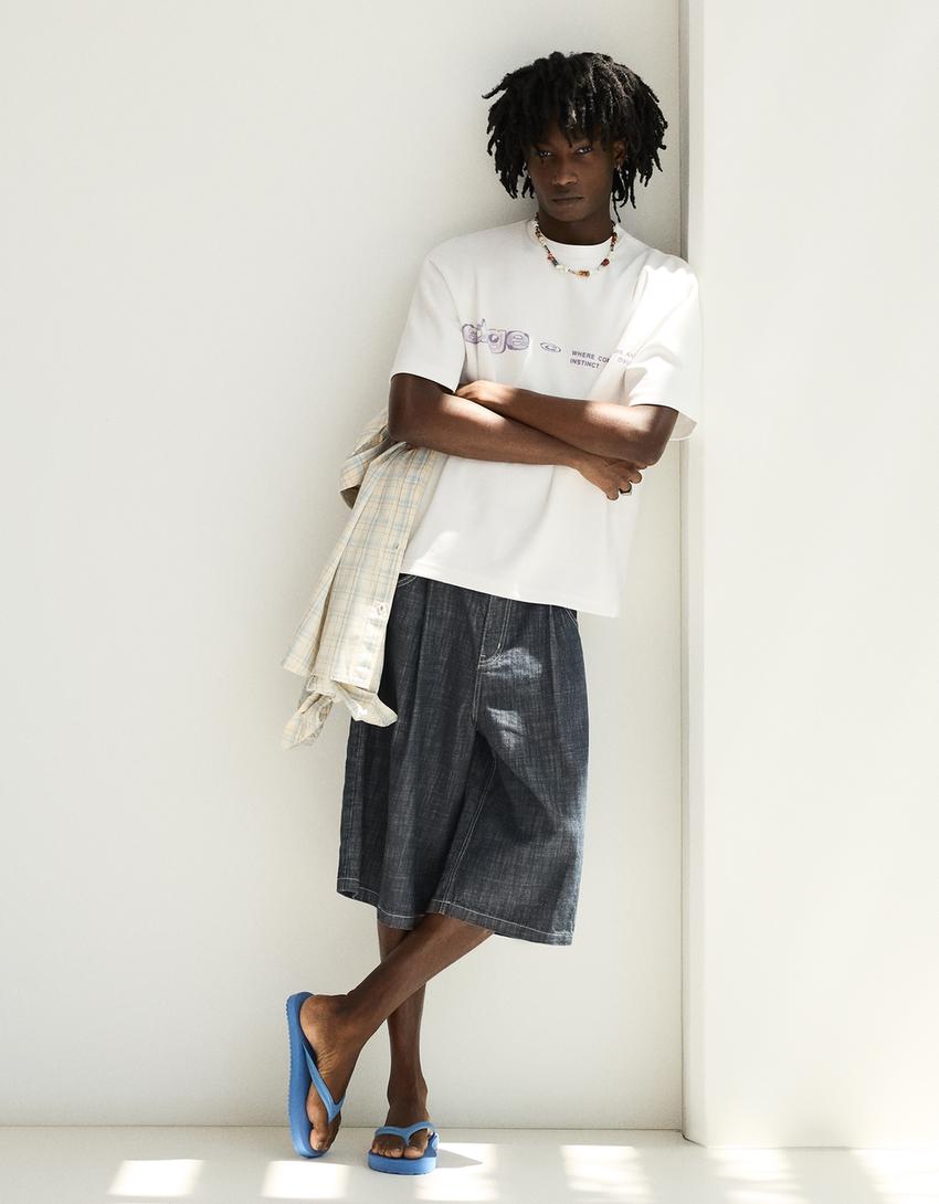 Relaxed print T-shirt-White