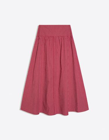 A-line midi skirt — Red 6