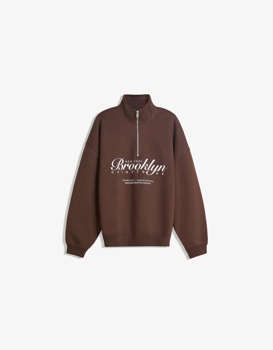Printed quarter-zip sweatshirt