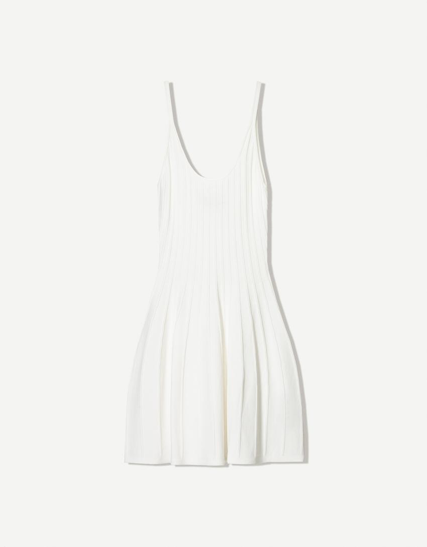 Vestido mini tirantes-Blanco