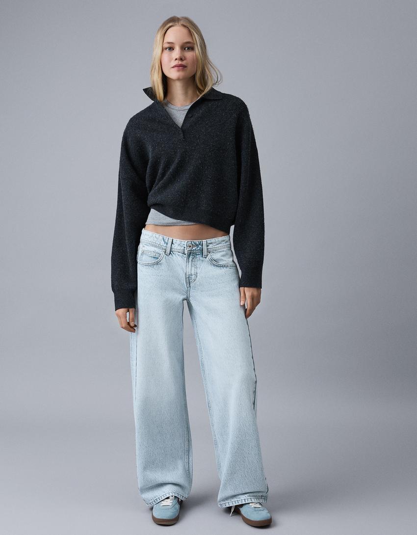 Jeans baggy tachas estrellas-Azul claro