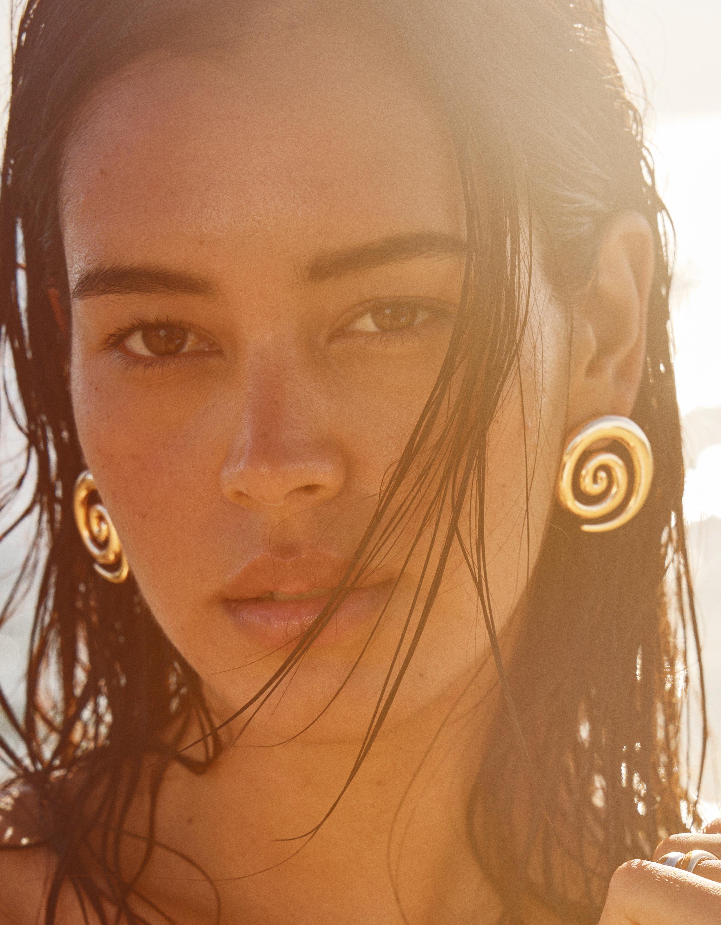 Bershka Spiralohrringe Damen Gold