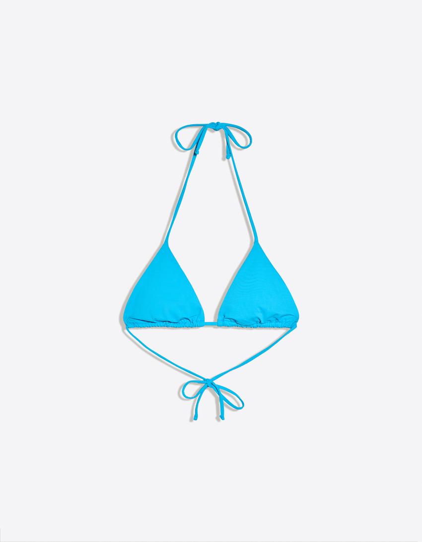 Haut de bikini triangle-Bleu