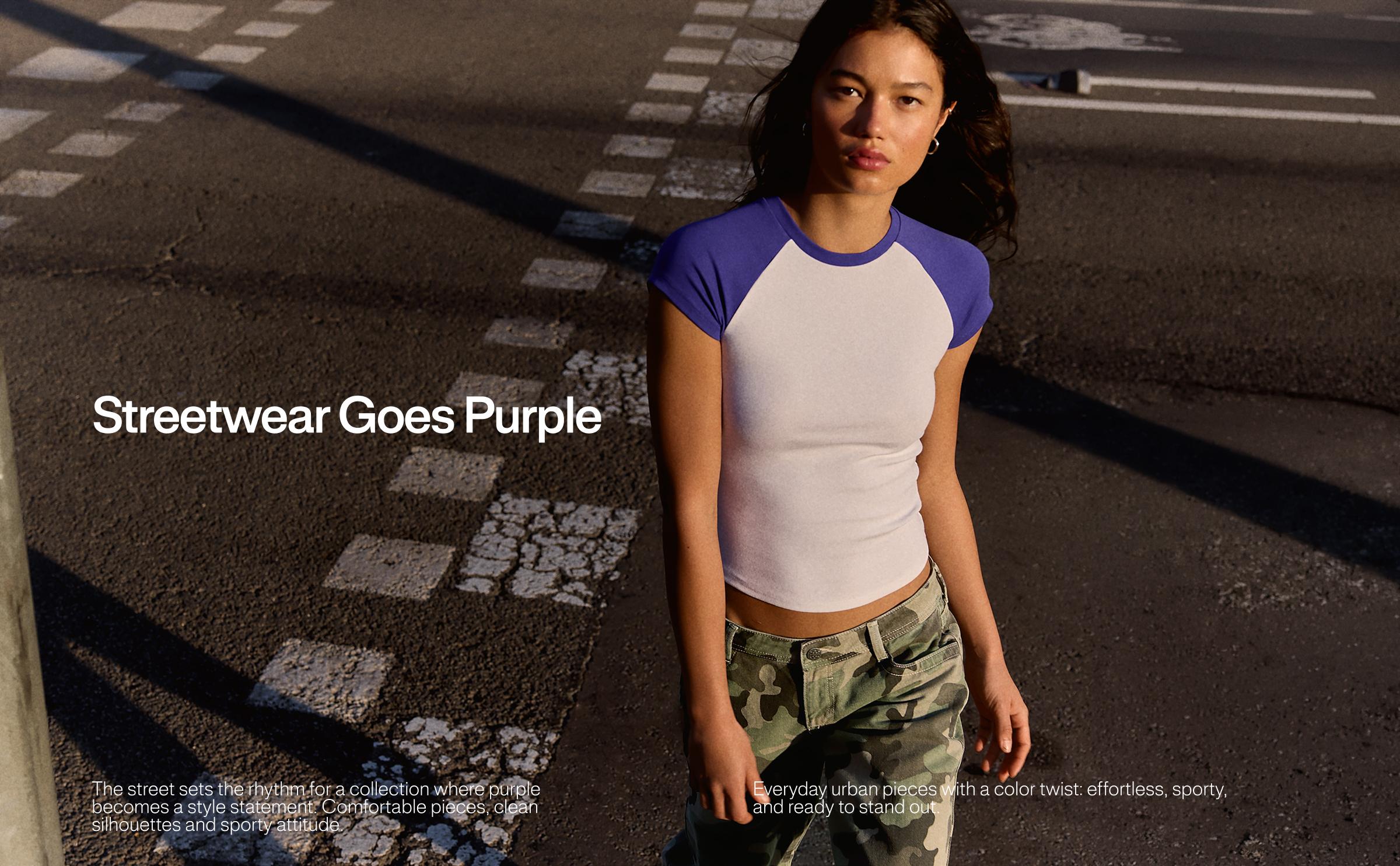 Fitted raglan T-shirt — Violet
