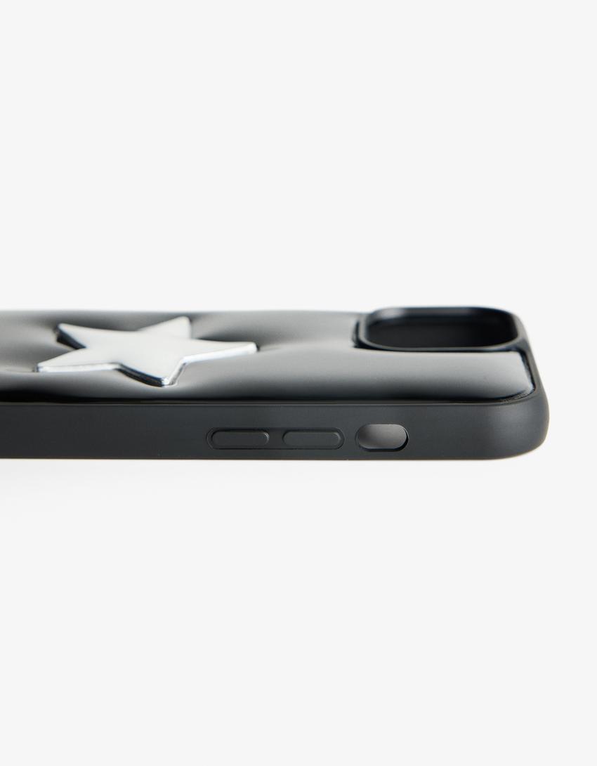 Funda móvil acolchada estrella-Negro-2