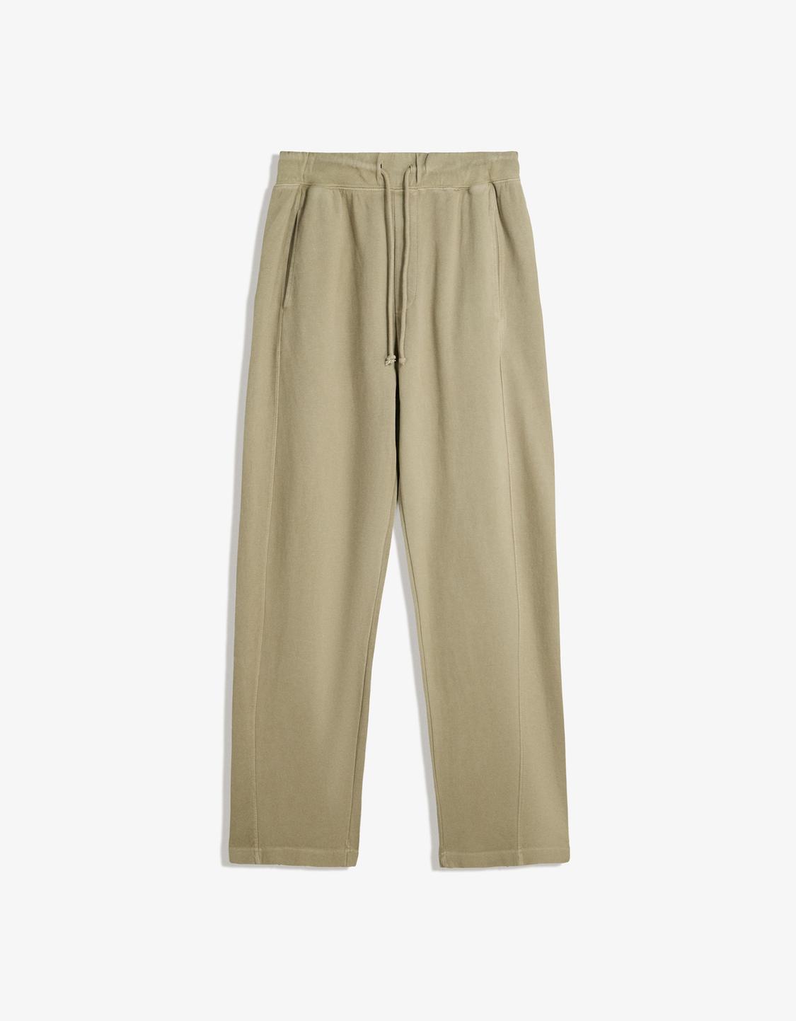 Faded-effect piqué trousers
