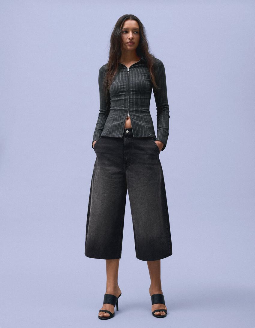 Bermuda jort denim skater-Negro