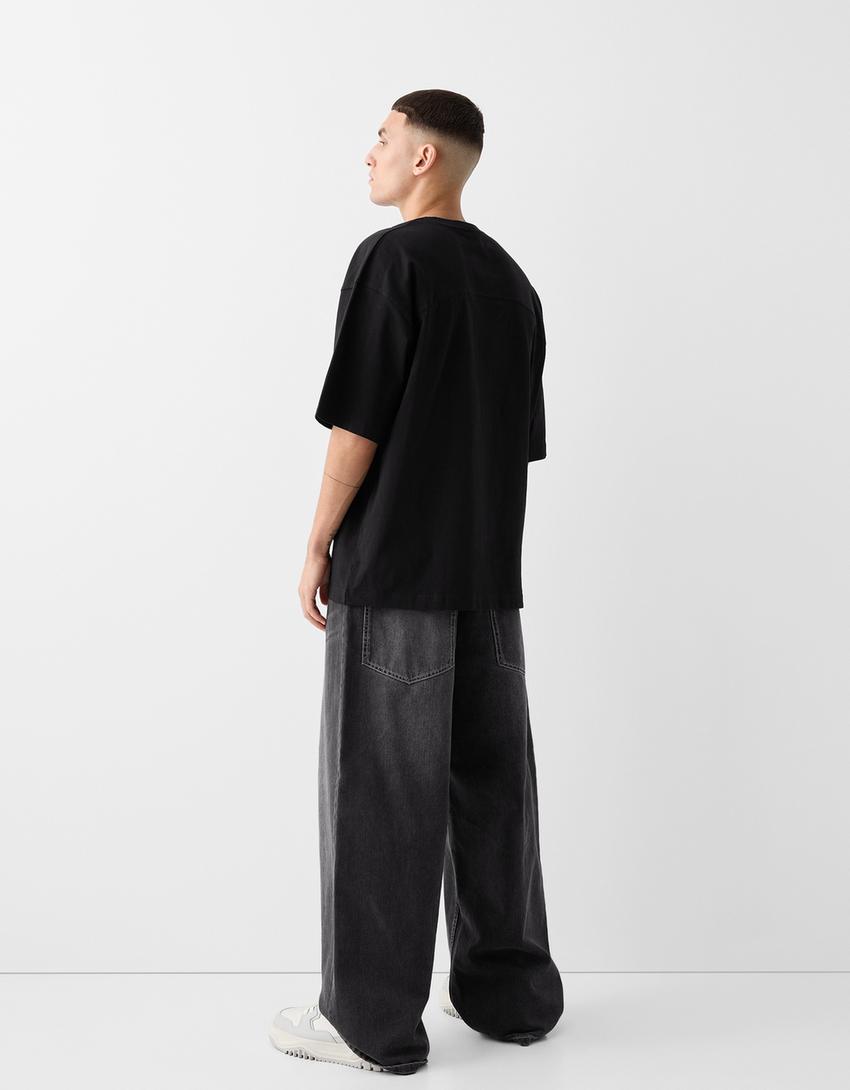 Jeans super baggy-Cinza-2