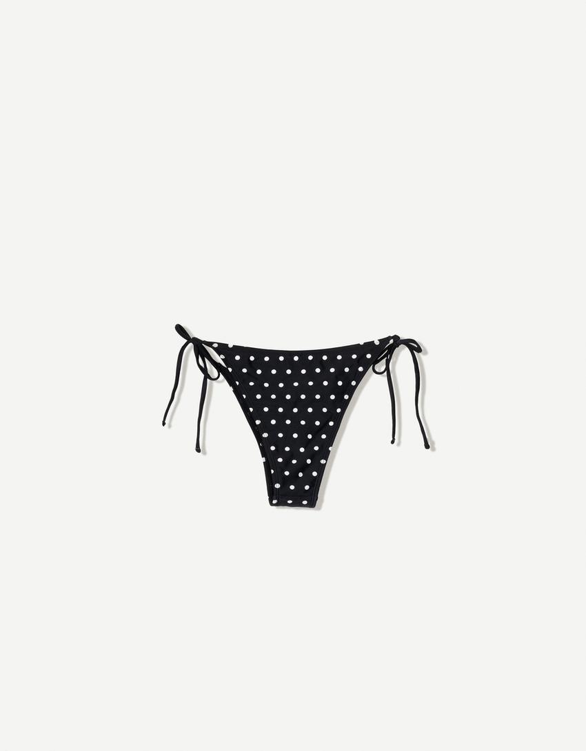 Puantiyeli bikini altı-Siyah-5